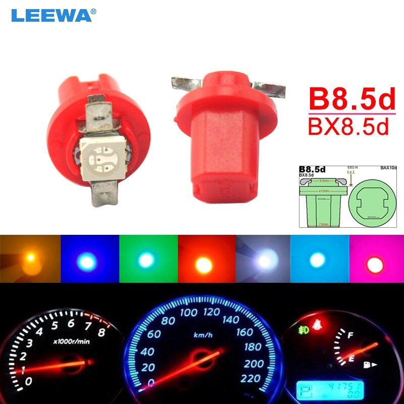 LEEWA 100X B8.5d/BX8.5d/BAX10d 5050 SMD    ڵ LED Ʈ   DC12V ȭƮ//ο/ũ/̽   CA4237